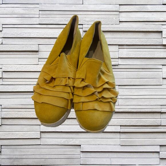 Yellow Faux Suede Slip On Shoes Sz. 11 - Picture 4 of 8